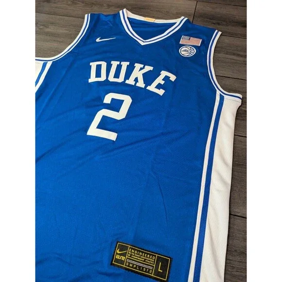 Cooper Flagg #2 Light Blue Elite Duke Blue Devils Jersey Men's Size Large - Picture 2 of 3